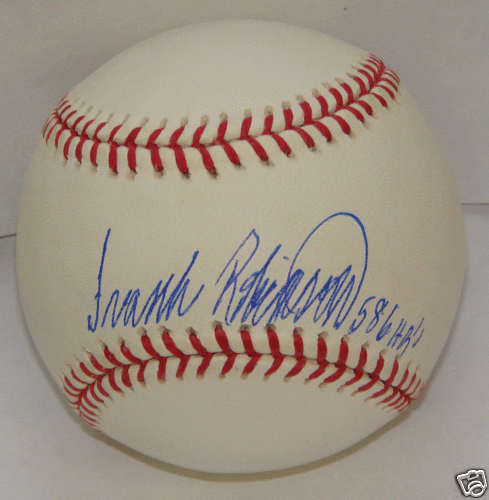 FRANK ROBINSON AUTOGRAPH BASEBALL 586 HR ORIOLES - Picture 1 of 1