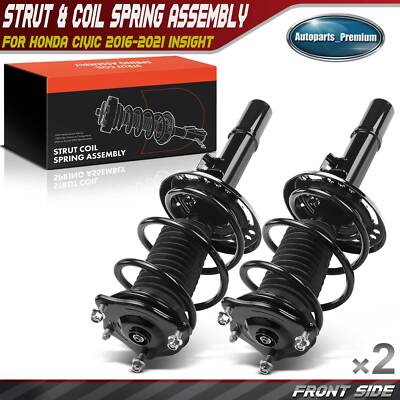 2x Front Complete Strut & Coil Spring Assembly for Honda Civic 2016-2021 Insight