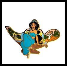 Disney Pin 39400 Princess Icon Series Jasmine 3D  Aladdin's Lamp Rajah Palace