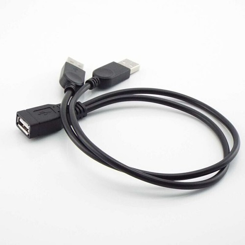 USB 2.0 Female to 2 Dual USB Male Y Splitter Cable Cord Connector Power Adapter - Picture 6 of 7