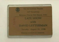 CBS LATE SHOW WITH DAVID LETTERMAN TICKET 1993 Guest Robin Williams