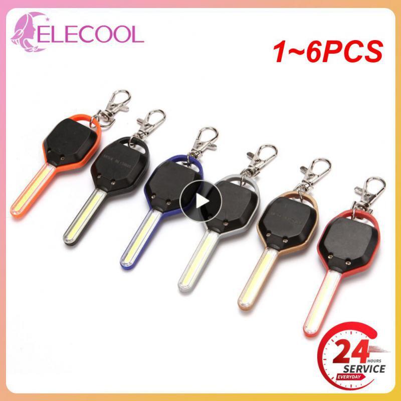 1~6PCS Mini LED Light Key COB LED Camping Flashlight Light Key Ring Designer Key