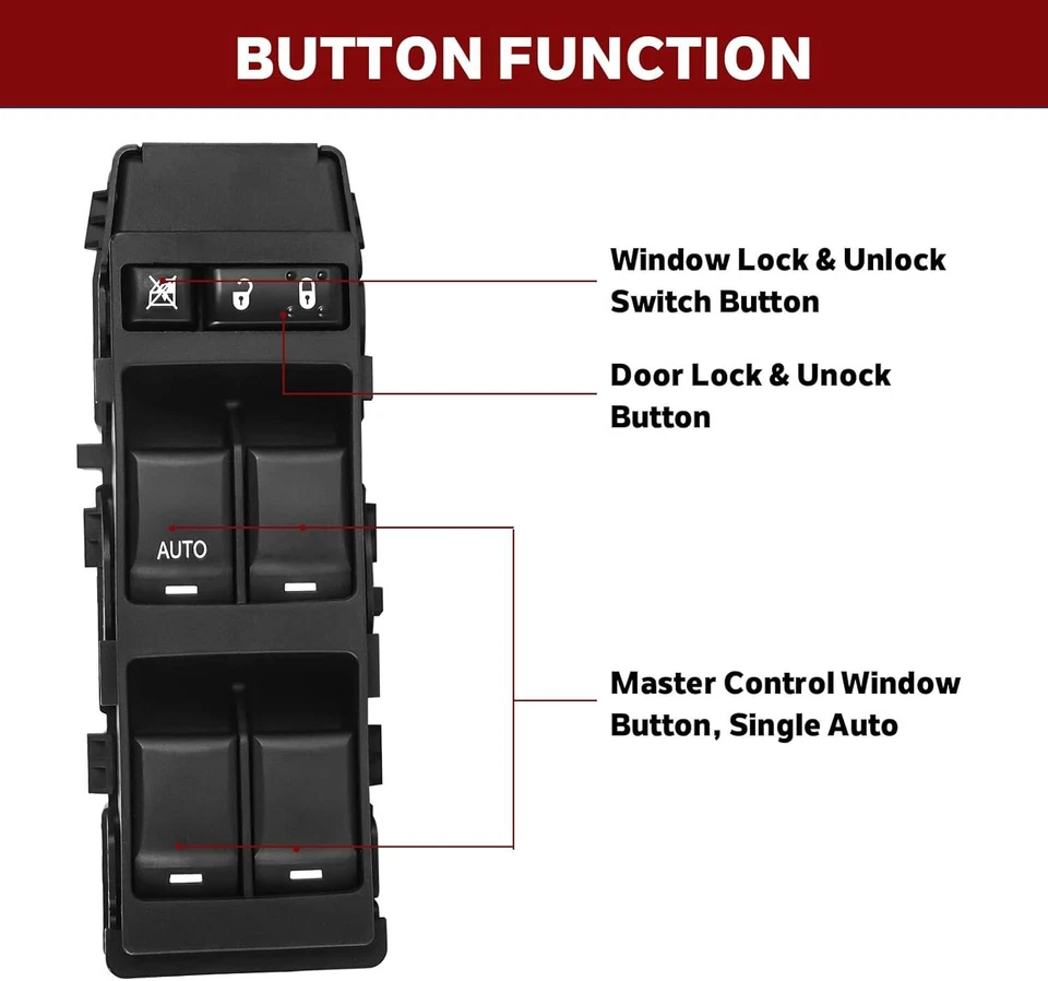Jeep Compass Patriot 2011-2014 Power Window Switch - Driver Side Master Door Con Foto 3 de 4