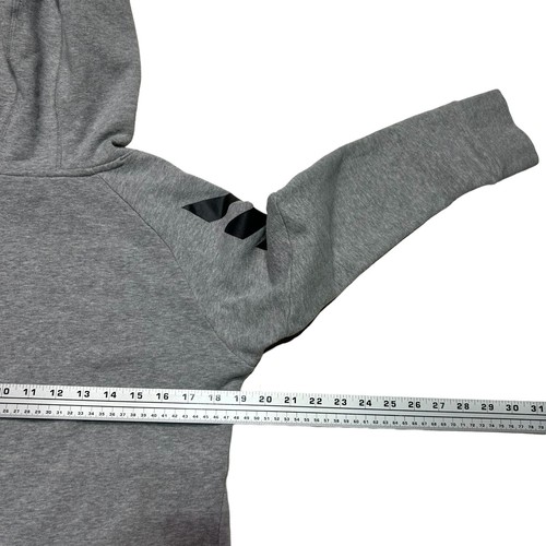 Adidas Hoodie Sweatshirt Boys Large 14-16 Gray Fleece Pullover Pocket Outdoor - Picture 5 of 7
