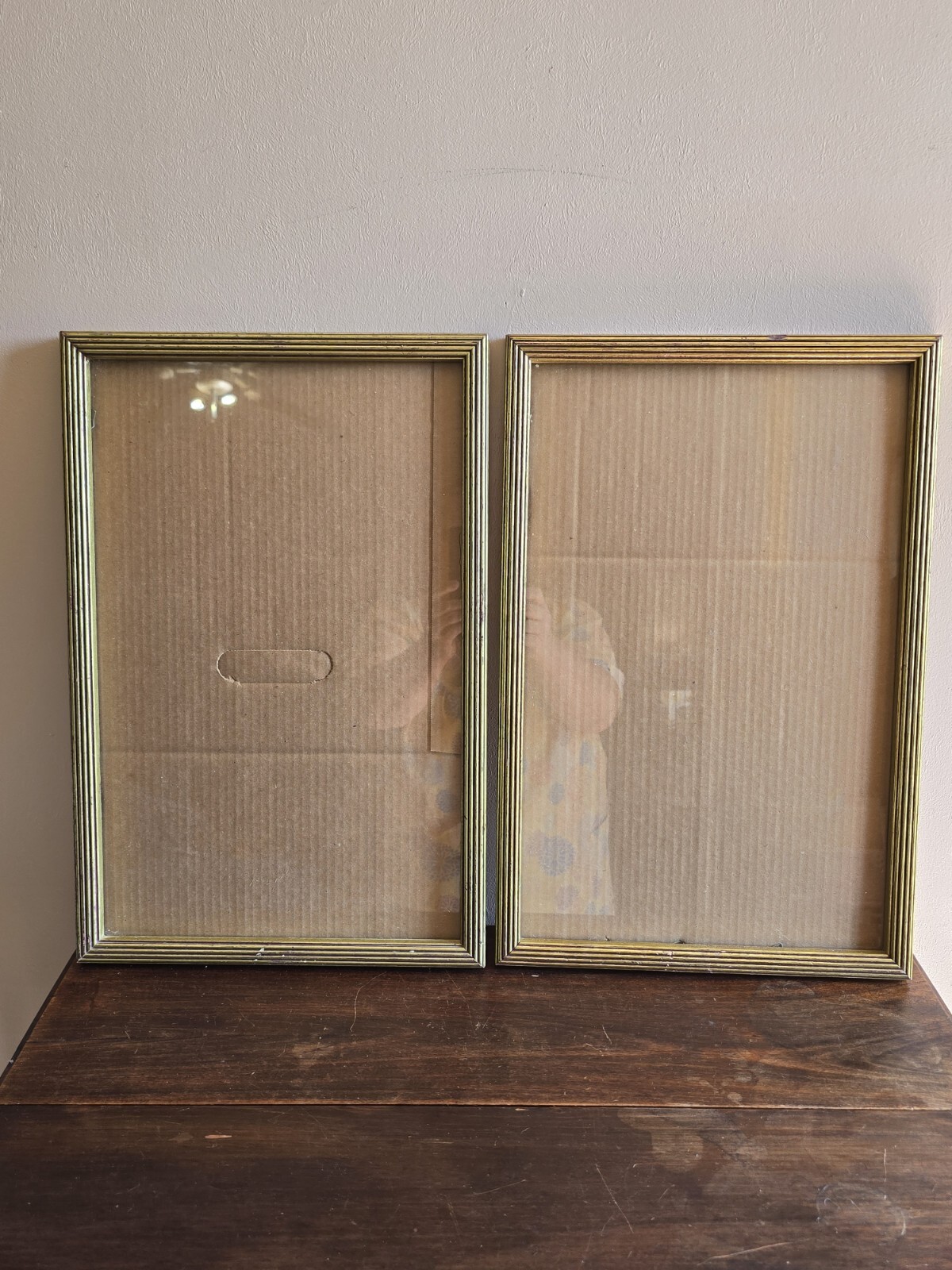 Set of 2 Vintage Ornate Gold Wood Picture Frames for Shabby Chic Wall Art Gallery Decor