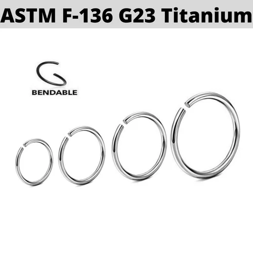 IMPLANT GRADE TITANIUM 5/16" CLIP ON NOSE HOOP 20G 18G 16G 5/16" BODY PIERCING  video thumbnail