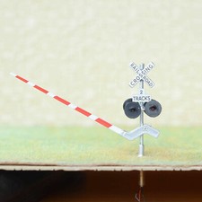 2 x HO scale railroad grade crossing signal arm gate stop lever 2 tracks S42R