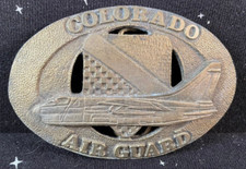 VTG Karo International Colorado Air Guard Brass Belt Buckle 4"x2.5"