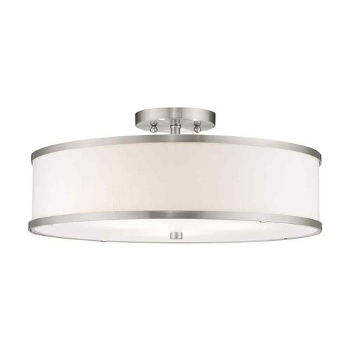 Park Ridge 3 Light Brushed Nickel Semi Flush Mount