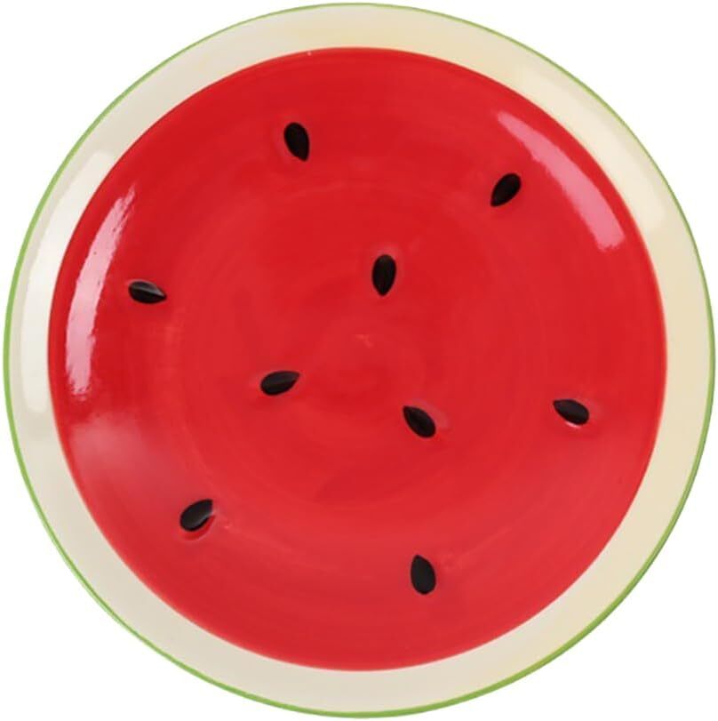 Garneck 8 Inch Ceramic Plates for Watermelon Dessert Salad Appetizer Green