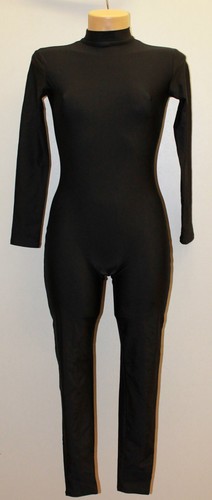 Tuta donna ginnastica gatto 330-00 manica lunga collo alto nero spandex taglia S - Foto 4 di 6