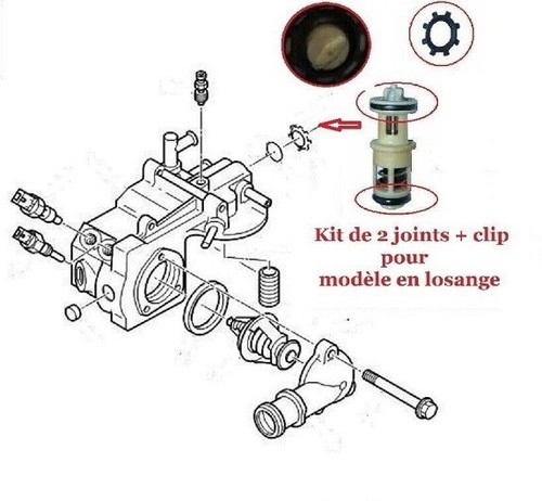 JOINTS CLIPS REPARATION SUPPORT FILTRE A GAZOIL MODELE LOSANGE CITROEN AX DIESEL - Photo 3/3