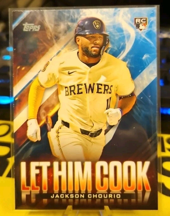 Jackson Chourio 2024 Topps Update Let Him Cook Rookie Blue Variation SP