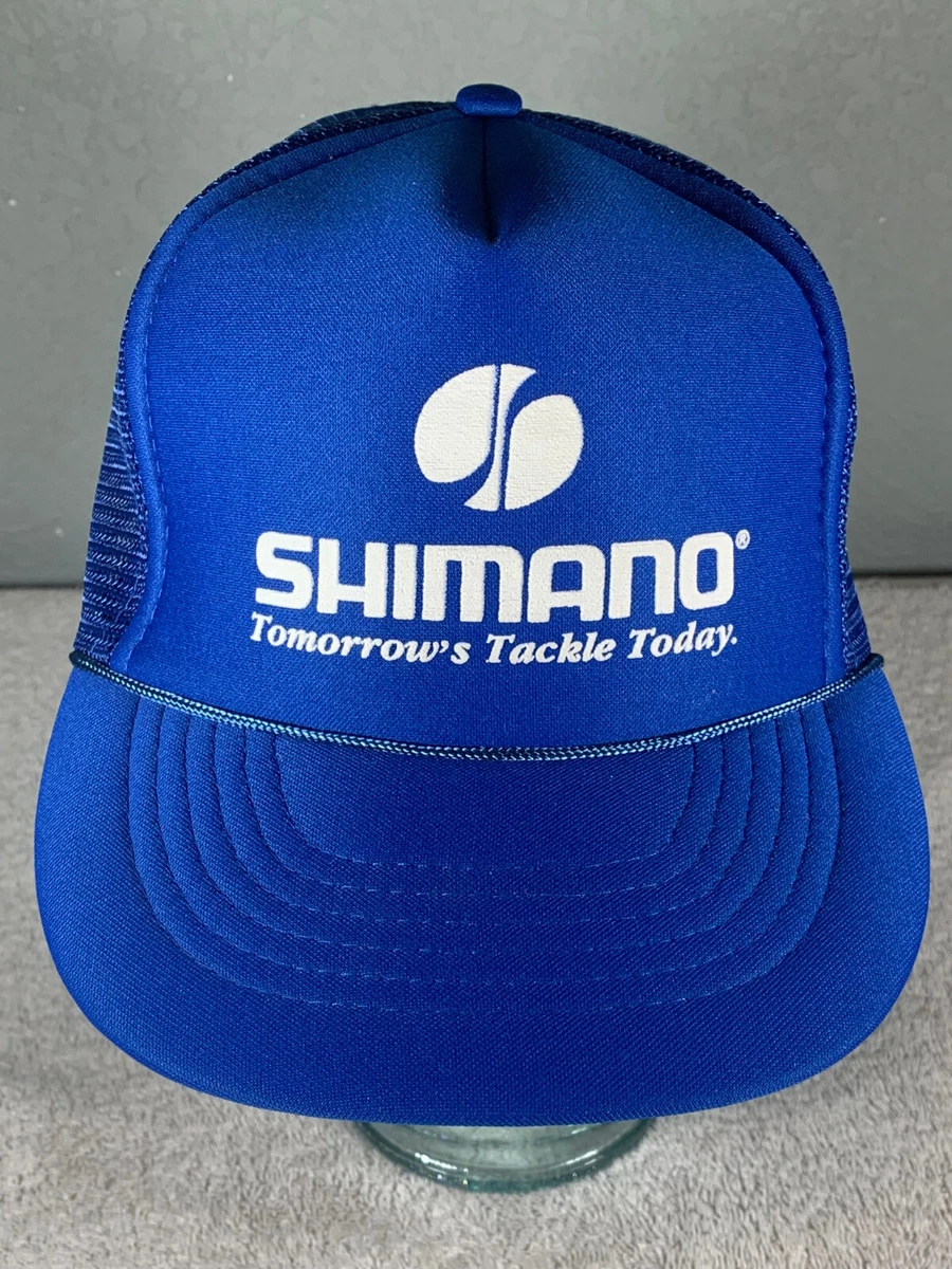 Vintage Shimano Tomorrows Tackle Today Blue Mesh Trucker Hat Snapback  Fishing