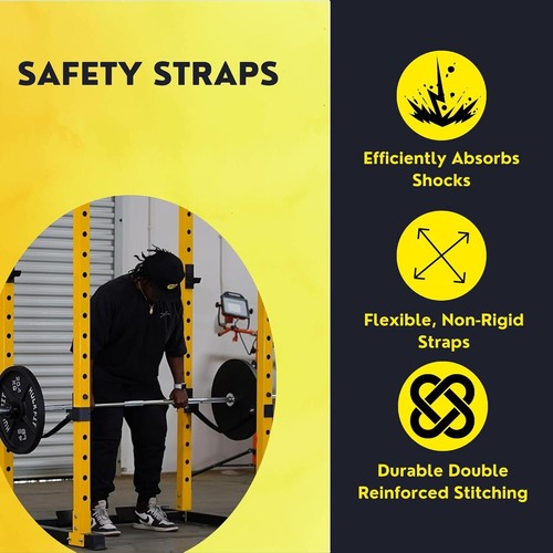 Pro Series Squat Rack Safety Straps – Enhance Your Home Gym Safety Effortlessly - Picture 3 of 5