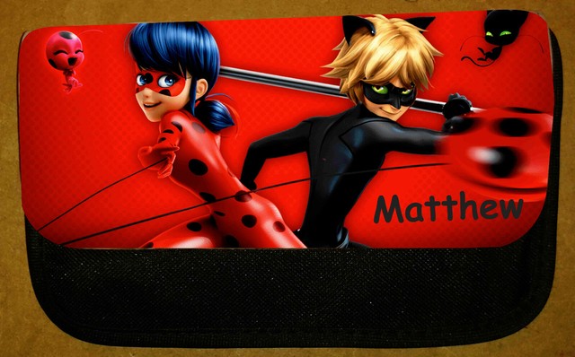 Boysgirls Personalised Miraculous Ladybug Cat Noir Pencil Case Include Name