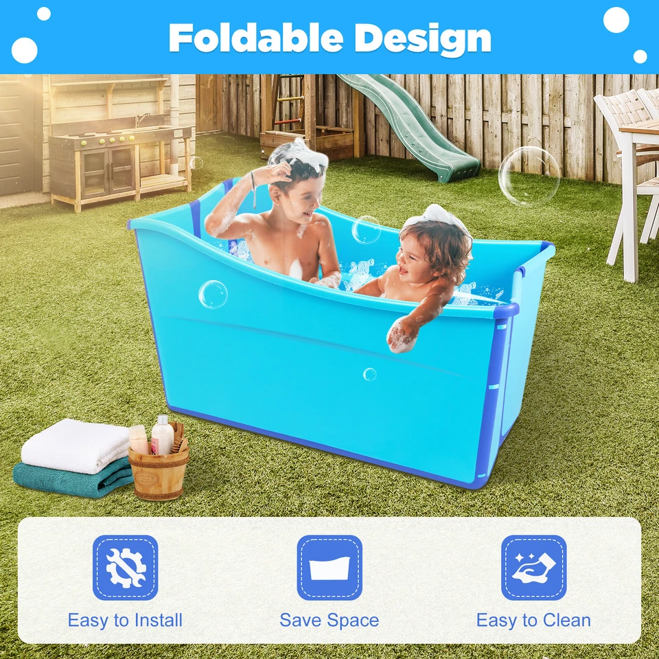 Bañera Plegable Grande Portátil Spa Bebé Niño Pequeño Niños Gemelos Adultos Bañera Foto 2 de 4