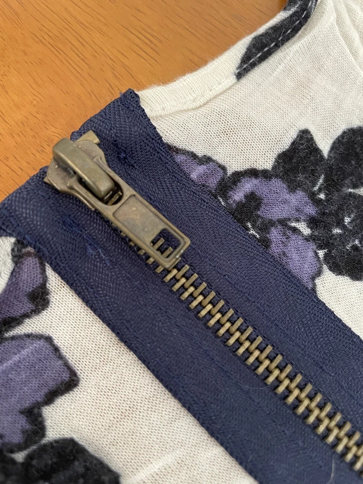 Silence + Noise Anthropologie Soft Zipper Racer Back Top Womens S Blue & Purple - Image 3 of 4