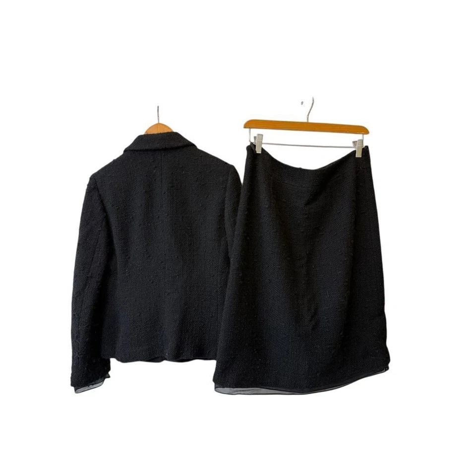 Blazer Falda Traje Banana Republic Lana Negra Ropa de Negocios Profesional 8 10 Foto 2 de 4