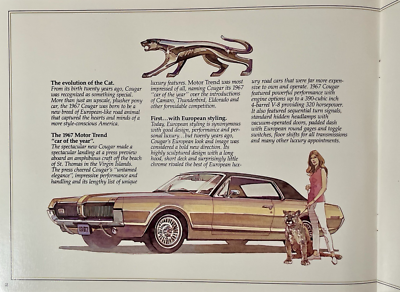 #ad RARE Vintage 20th Anniversary Edition Mercury Cougar Original Sales Brochure New $39.00