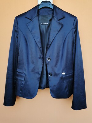 #Back2eBay Tailleur #Coconuda Jacke und Hose Damen blau glänzend Gr.44 Meso 1 