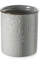 Dowan Utensil Holder 7.2” Extra Large Kitchen Utensil Crock for Countertop, Grey