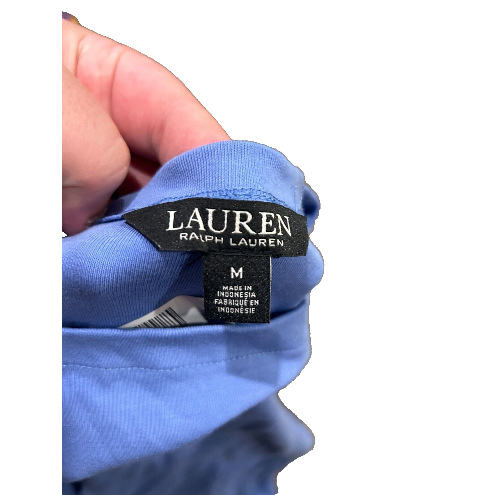 Lauren Ralph Lauren Women's Sky Blue Folded Shorts Sleeve T-Shirt Top Size M thumbnail 3