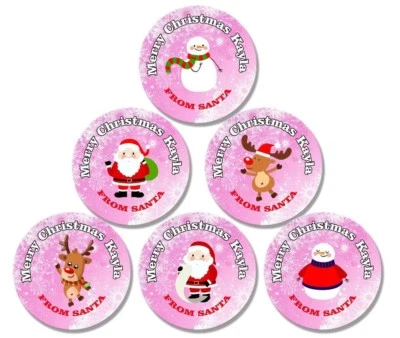 GET INVITED GIRLS PERSONALISED CHRISTMAS XMAS STICKERS LABELS GIFT TAG PRESENT WRAPPING SEAL