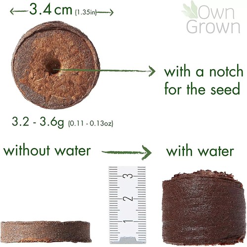 Coco Coir Seed Starter Pellets: 125 Coconut Coir Plugs for Growing Plants โ - Picture 5 of 7