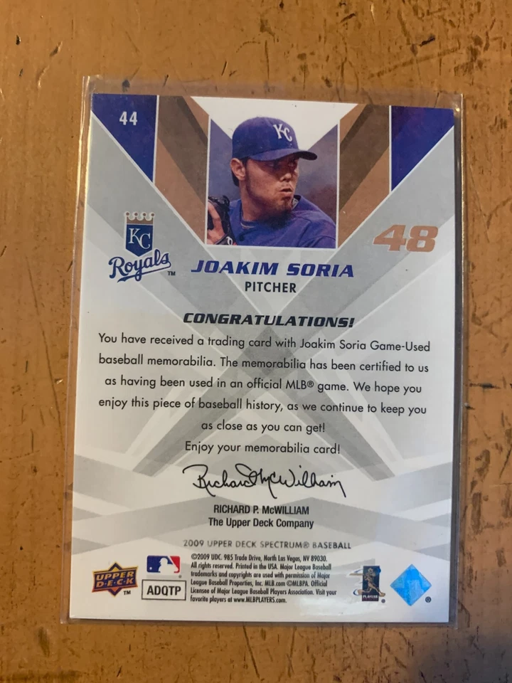 2009 Upper Deck Spectrum Gold Jersey #44 Joakim Soria - Image 2 of 2