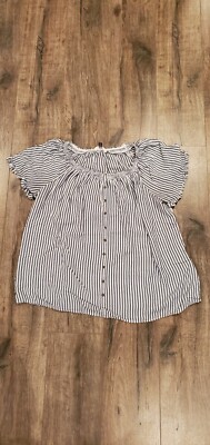 Terra Sky 1X Striped Blue And White Blouse Size 1X