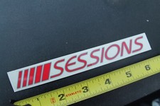 Sessions Snowboards Skate Surf Snow Music Clear Red Vintage Snowboarding STICKER