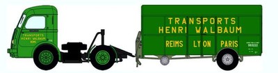 REE CB-005 - Panhard Movic SCETA bleu remorque UFR LOTERIE NATIONALE - HO (1:87