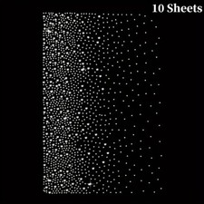 10Sheets Hot Melt Crystal Decals Shiny Patches Iron on Rhinestone Applique DIY