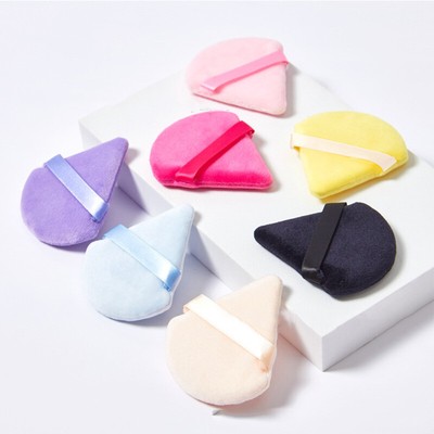 Pink Velvet Triangle Powder Puff Gesichtsmixer Make-Up Schwamm Soft Compact  >