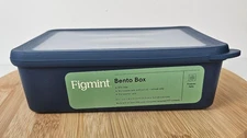 NWT Set Of 3 Figmint Blue Snack Bento Boxes 2 Compartments Size 8"X6"X2.5"