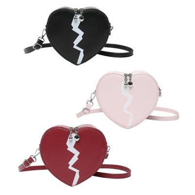 Unique Heart Shaped Crossbody Bag with Adjustable Strap Shopping Shoulder Bags