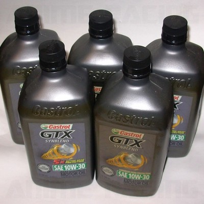 NEW NOS 5 QUARTS CASTROL GTX SYNTEC SYNBLEND SAE 10W-30 PART SYNTHETiC MOTOR OiL
