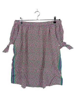 EMILY VAN DEN BERGH Carmen-Bluse Damen Bluse Gr. DE 42 pink-grün-weiß