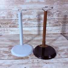 Lot of 2 Metal Doll Stands for 12-17" Dolls White and Brown Adjustable