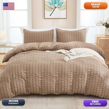 AveLom Taupe Duvet Cover King 104 x 90 Inches , 3 Pieces 1 Duvet Cover, 2