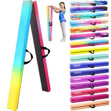 8FT Folding Balance Beam -Gymnastics Floor Beam -Gymnastics Equipment for Kid...