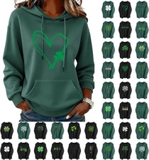 Sweatshirt Women Heart Hoodie Holiday Hooded Pullover Sweatshirts Pockets US NEW