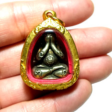 Amuleto Buda Tailandés Phra Pidta LP Mun Wat Ban Jan Suerte Protección Suerte Suerte