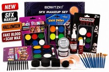 Bowitzki SFX Makeup Kit Halloween Face Paint Fake Blood Scar Wax NEW