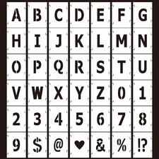 42Pcs Letter Stencils - 3 Inch Letters Numbers Interlocking Stencil Kit for Pa