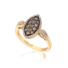 LeVian 14K Yellow Gold Cocktail Ring with 0.63 Carat Chocolate Diamond - Size 9 — photo 1