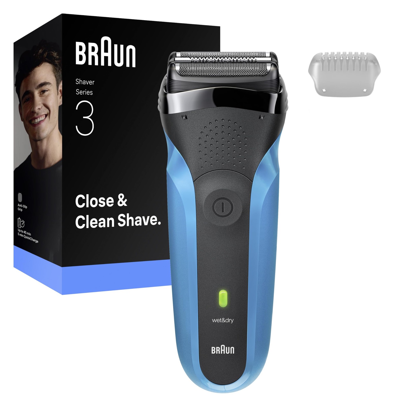 Rasoio Elettrico Braun 3 Wet&Dry Impermeabile da Viaggio