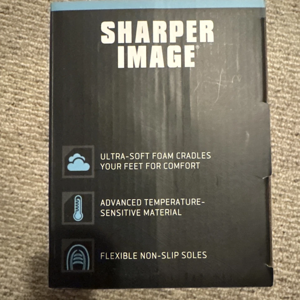 Sharper Image Men’s Memory Foam Slippers Size Large* 11-12 Gray New In Box - Image 4 of 4