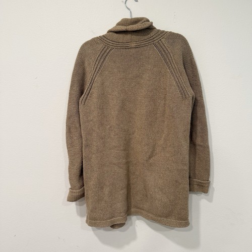 J. Crew Tan Long Line Cotton Wool Blend Cardigan M - Picture 4 of 5